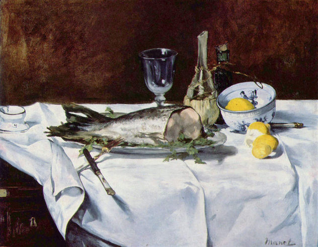 Naturaleza muerta con salmón