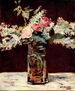 Naturaleza muerta, lilas y rosas