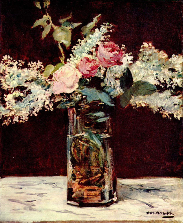 Still Life, Lilacs and Roses