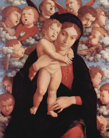 Maria con niño y ángeles, fragmento 