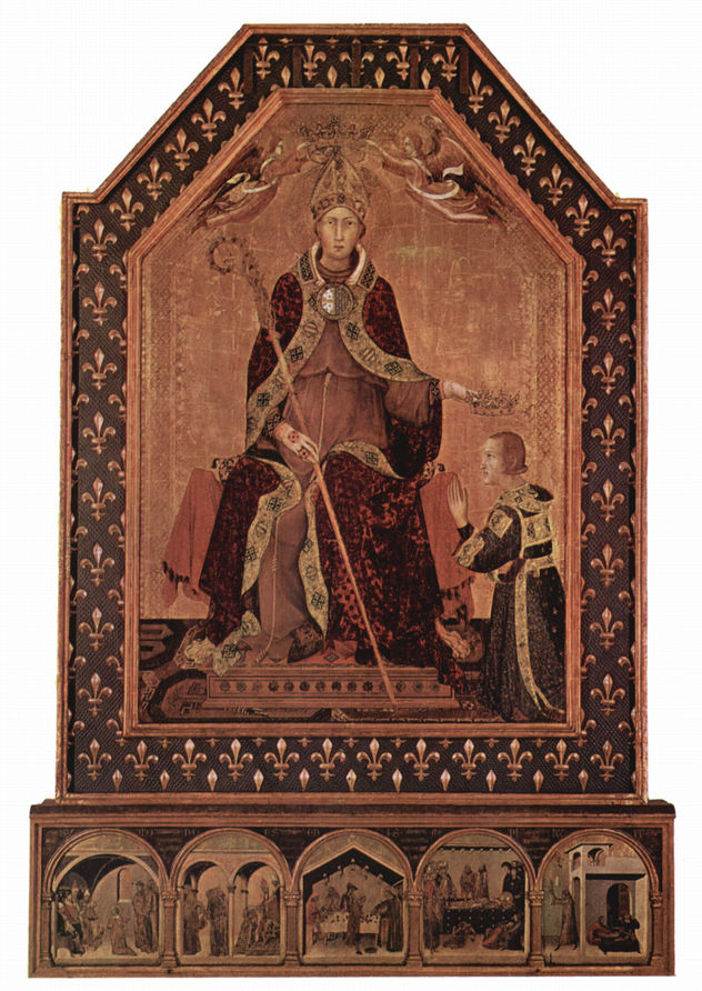 El Santo Luis de Toulouse corona a su hermano Roberto de Anjou como rey de Nápoles, Predela.