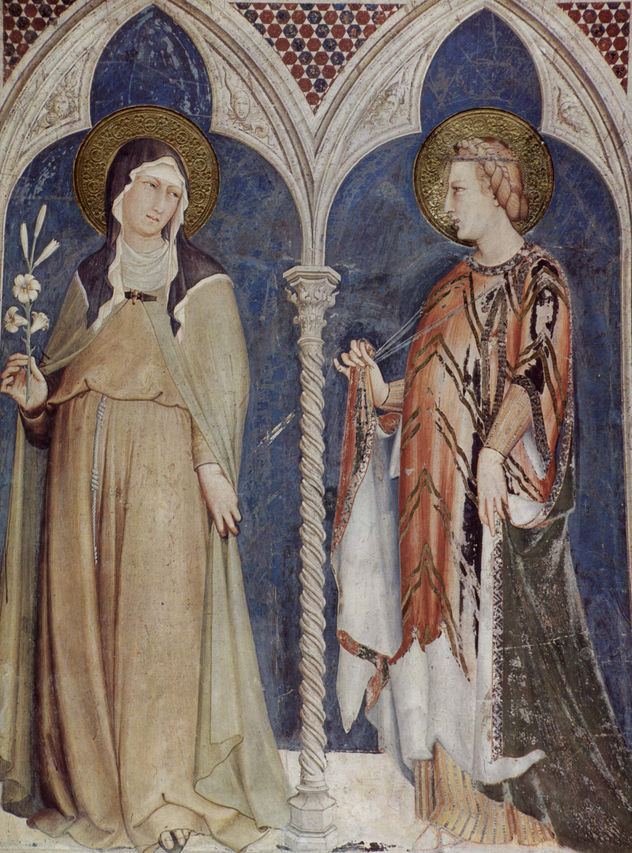 Ciclo de frescos con escenas de la vida de San Martín de Tours, capilla en la cripta de San Francisco en Asís, escena.