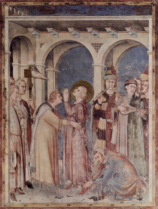 Ciclo de frescos con escenas de la vida de San Martín de Tours, capilla en la cripta de San Francisco en Asís, escena.