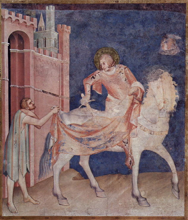 Ciclo de frescos con escenas de la vida de San Martín de Tours, capilla en la cripta de San Francisco en Asís, escena.