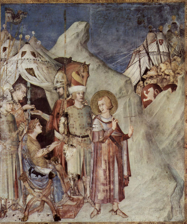 Ciclo de frescos con escenas de la vida de San Martín de Tours, capilla en la cripta de San Francisco en Asís, escena.