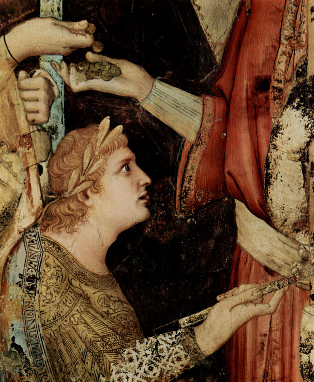 Ciclo de frescos con escenas de la vida de San Martín de Tours, capilla en la cripta de San Francisco en Asís, escena.