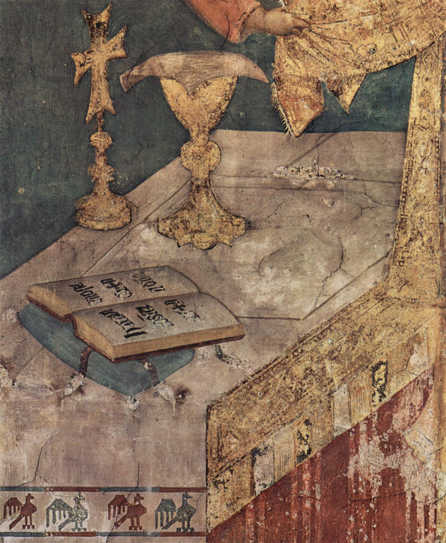 Ciclo de frescos con escenas de la vida de San Martín de Tours, capilla en la cripta de San Francisco en Asís, escena.