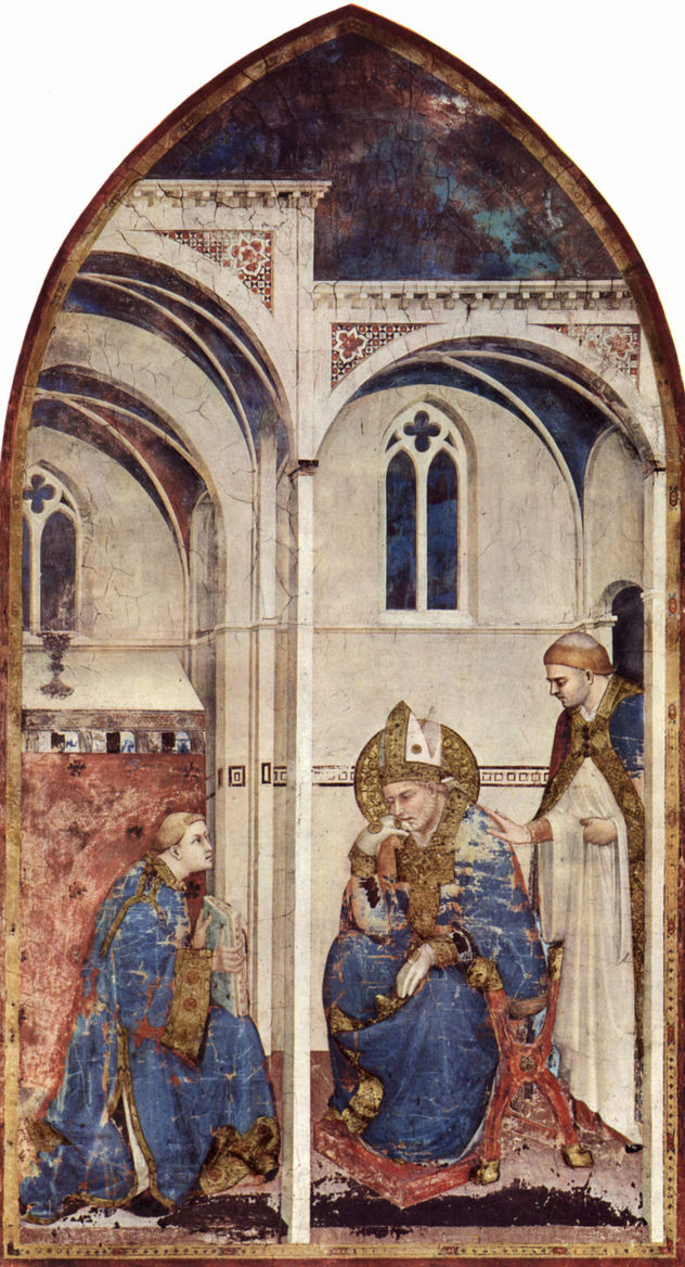 Ciclo de frescos con escenas de la vida de San Martín de Tours, capilla en la cripta de San Francisco en Asís, escena.