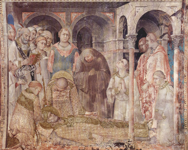 Ciclo de frescos con escenas de la vida de San Martín de Tours, capilla en la cripta de San Francisco en Asís, escena.