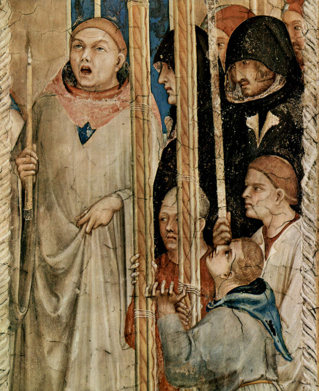 Ciclo de frescos con escenas de la vida de San Martín de Tours, capilla en la cripta de San Francisco en Asís, escena.
