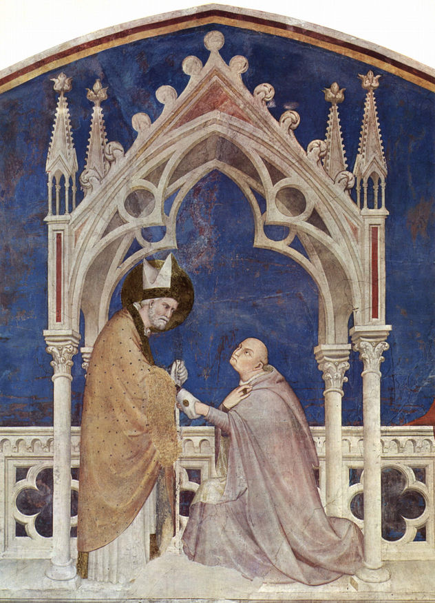 Ciclo de frescos con escenas de la vida de San Martín de Tours, capilla en la cripta de San Francisco en Asís, escena.