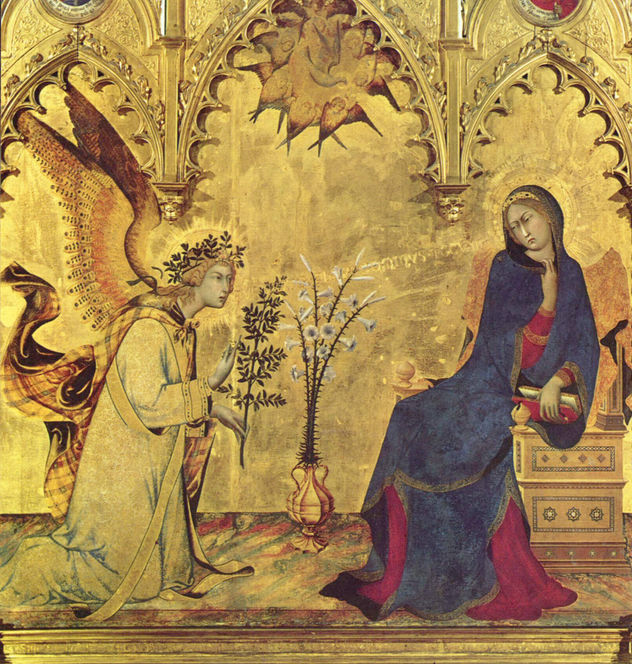 Annunciation Triptych, Central Panel, Scene