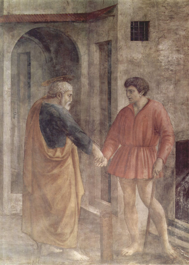 Ciclo de frescos de la Capilla Brancacci en Santa Maria del Carmine en Florencia, escenas de la vida de Pedro, escena