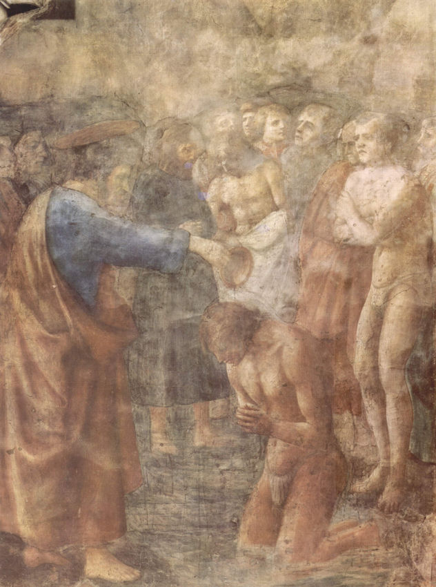 Ciclo de frescos de la capilla Brancacci en Santa Maria del Carmine en Florencia, escenas de la vida de Pedro, escena