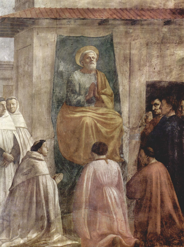 Ciclo de frescos de la capilla Brancacci en Santa Maria del Carmine en Florencia, escenas de la vida de Pedro, escena