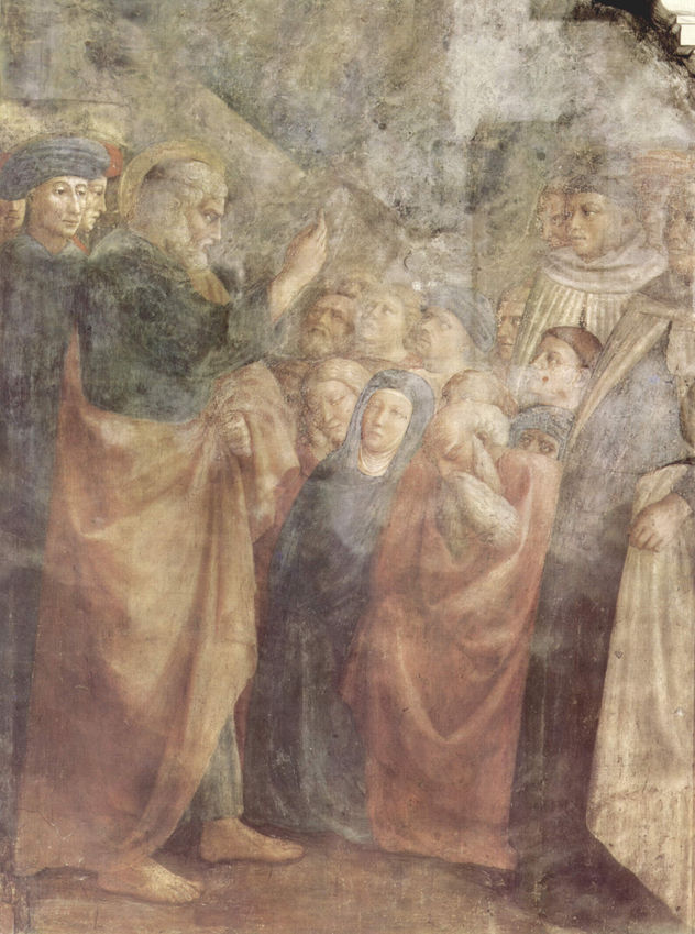 Brancacci Chapel fresco cycle in Santa Maria del Carmine in Florence, scenes from the life of Peter, scene