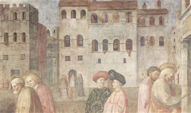Ciclo de frescos de la Capilla Brancacci en Santa Maria del Carmine en Florencia, escenas de la vida de Pedro, escena