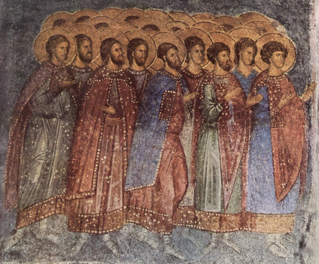 Frescos en la iglesia de Aphentico en Mistra, escena