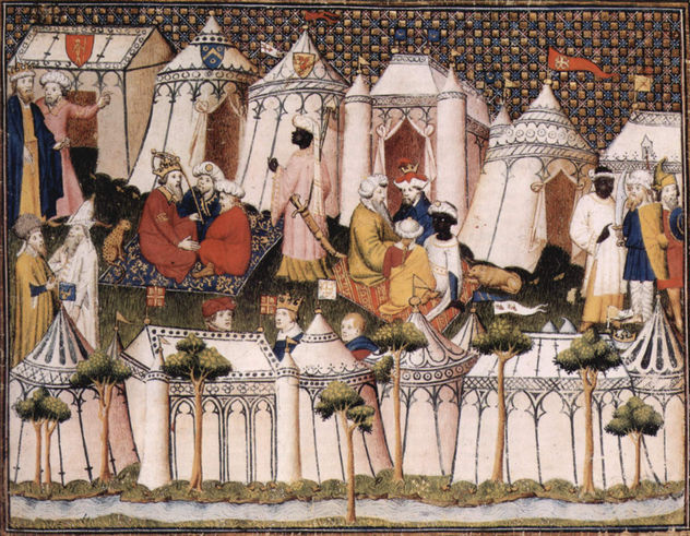 Miniatura del "Chevaliers errant" de Thomas de Saluce, escena