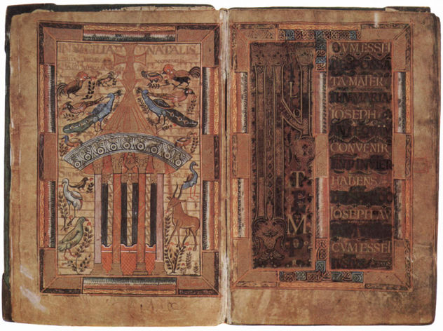 Godescalc-Evangeliar, manuscrito de Godescalc, escribano de Carlomagno, escena