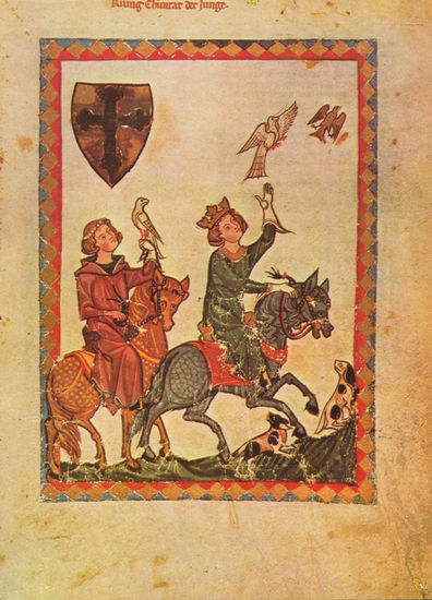 Manessische Liederhandschrift (Gran manuscrito de canciones de Heidelberg), escena 