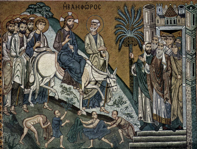 Mosaicos de la Capella Palatina en Palermo, escena