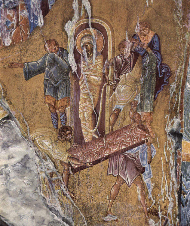 Frescos en la iglesia de Pantanassa en Mistra, escena