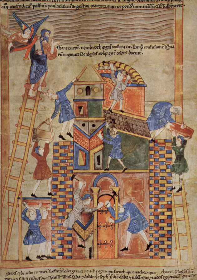 Paráfrasis del Pentateuco y del libro de Josué, manuscrito de Aelfric el Gramático, escena.