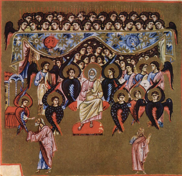 Colecciones de sermones del monje Juan de Kokkinobaphos sobre la Virgen María, escena