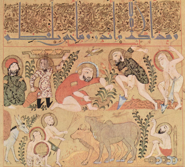 Kitâb ad-Diryâq (Libro de los Antídotos) del Pseudo-Galenos, escena
