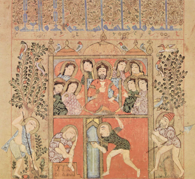 Kitâb ad-Diryâq (Libro de los Antídotos) del Pseudo-Galenos, escena