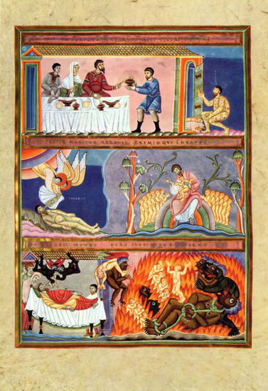 Codex Aureus Epternacensis (Evangelio dorado), manuscrito de lujo, escena 