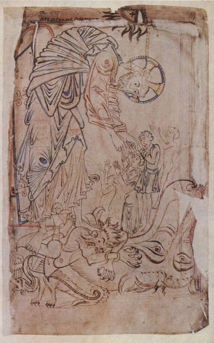Cotton-Psalter, escena