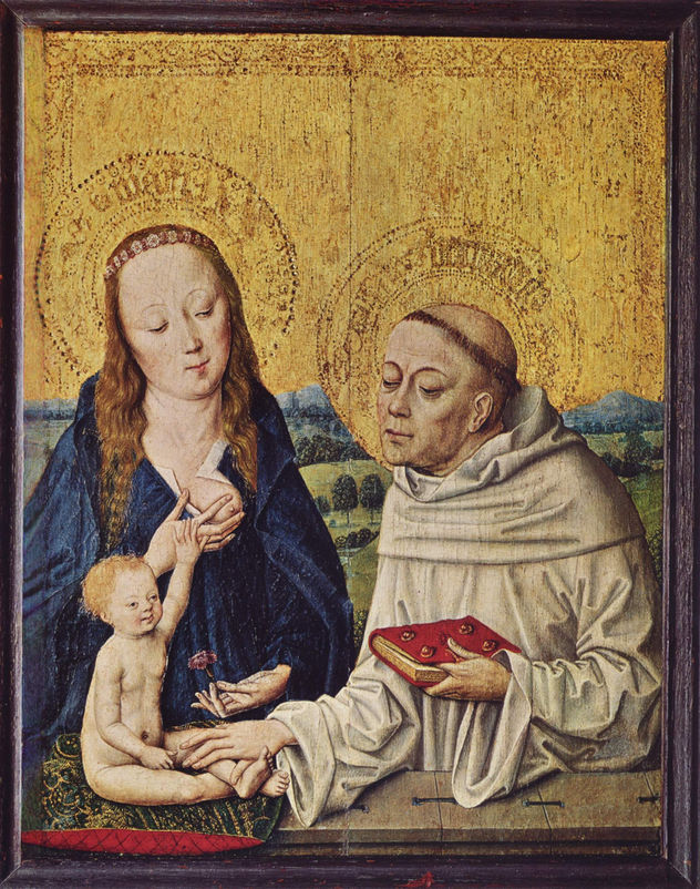 María con el niño y San Bernardo