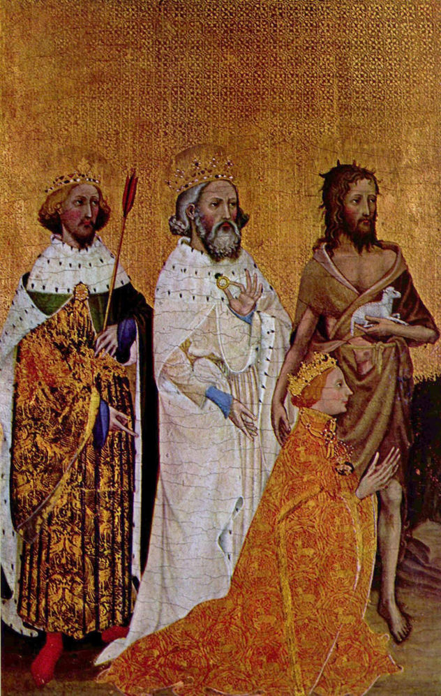 Wilton-Diptychon, linker Flügel, Szene