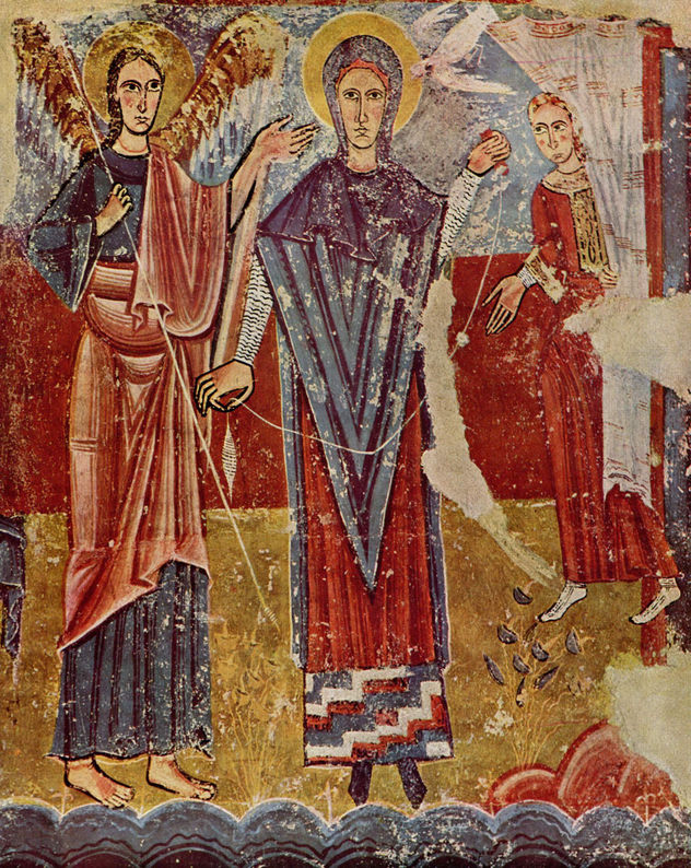 Fresko de San Pedro de Sorpe (provincia de Lérida en Cataluña), escena