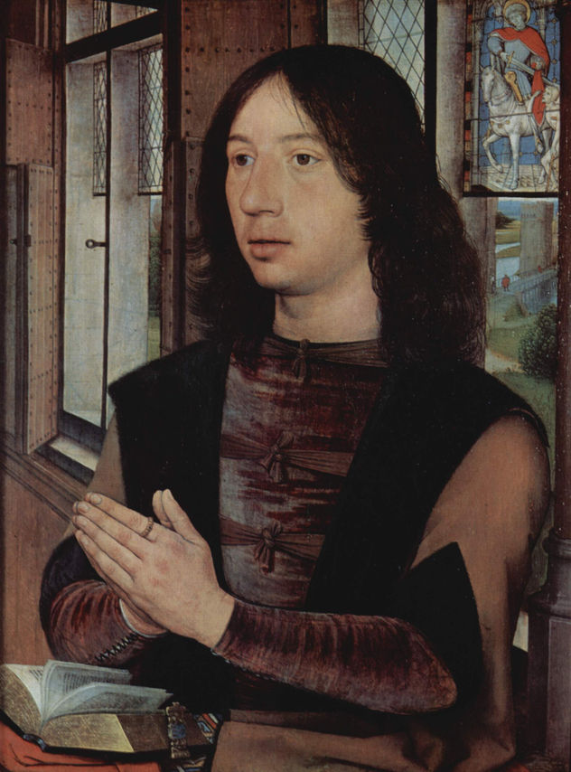 Diptych of Maarten van Nieuwenhove, straight table