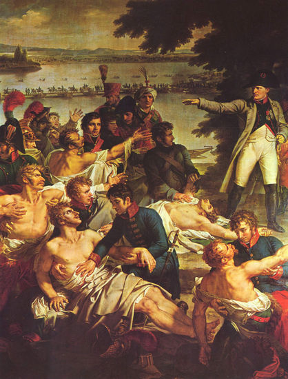 El regreso de Napoleón a la isla Lobau el 23 de mayo de 1809, detalle 