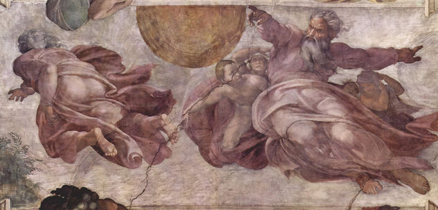 Ceiling of the Sistine Chapel, fresco, stories of Genesis, main scene 