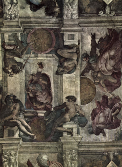 Bóveda de la Capilla Sixtina, fresco, historias del Génesis, escenas principales 