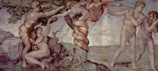 Bóveda de la Capilla Sixtina, fresco, historias del Génesis, escena principal