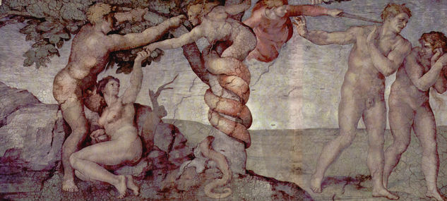 Bóveda de la Capilla Sixtina, fresco, historias del Génesis, escena principal 