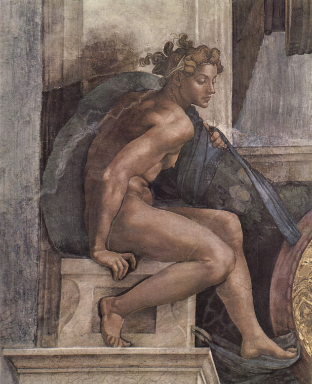 Bóveda de la Capilla Sixtina, fresco, historias del Génesis, detalle