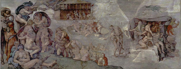 Ceiling of the Sistine Chapel, fresco, stories of Genesis, main scene 