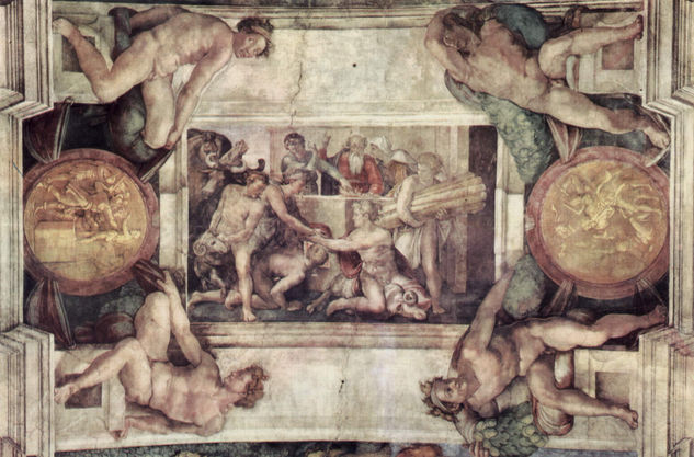 Ceiling of the Sistine Chapel, fresco, stories of Genesis, main scene 