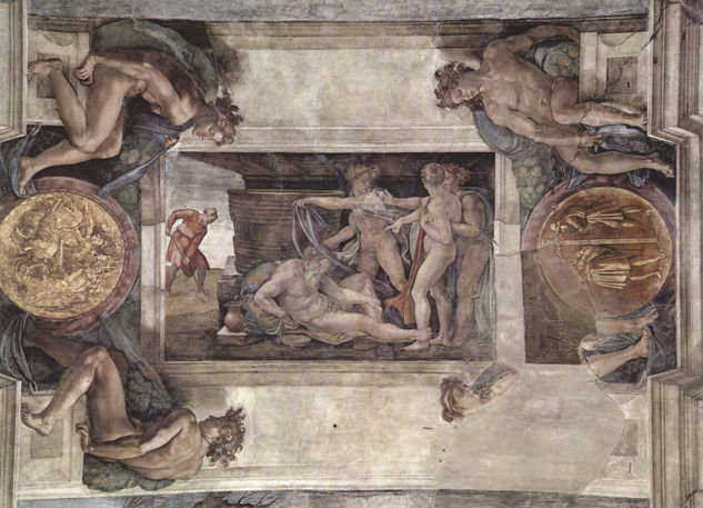 Ceiling of the Sistine Chapel, fresco, stories of Genesis, main scene 