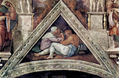 Vault of the Sistine Chapel, fresco, stories of Genesis, scene in the lunette