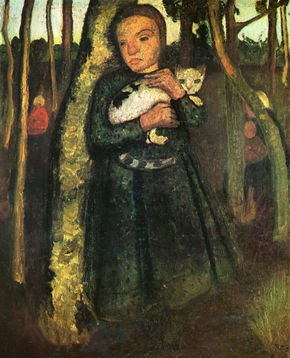 Girl with Cat in...