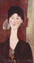 Portrait of Beatrice Hastings in front of a door