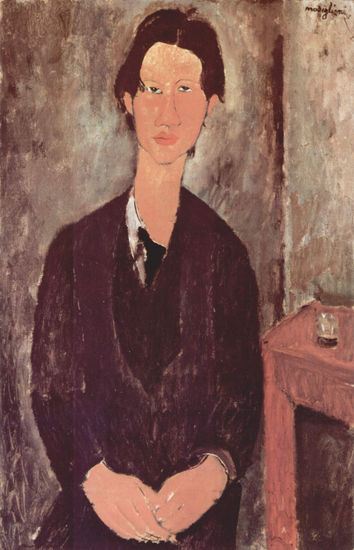 Retrato de Chaim Soutine, sentado en una mesa 